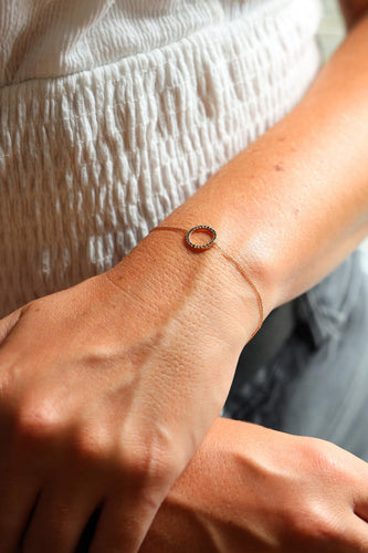 Bracelet Bracelet graphique en or rose 18 carats et diamants noirs 58 Facettes 579185RV