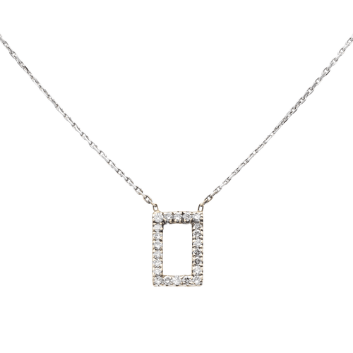 Collier Collier graphique rectangle en or blanc et or rose avec diamants 58 Facettes 579199RV