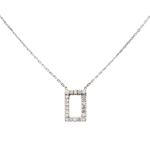 Collier Collier graphique en or blanc et rose 18 carats avec diamants 58 Facettes 579200RV