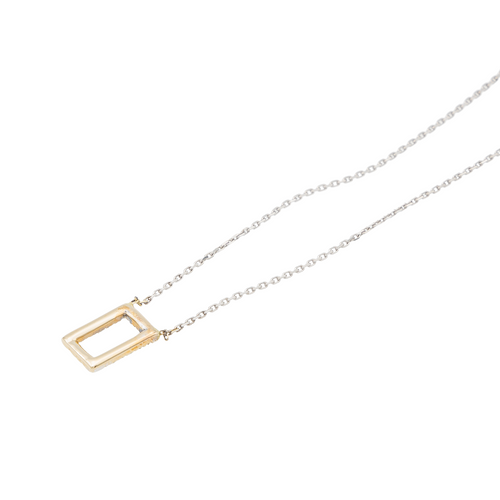 Collier Collier graphique en or blanc et rose 18 carats avec diamants 58 Facettes 579200RV