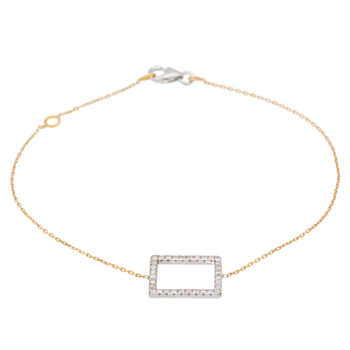 Bracelet Bracelet graphique en or rose et or blanc 18 carats, diamants 58 Facettes 579214RV