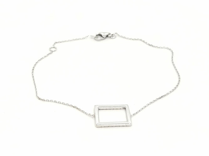 Bracelet Bracelet graphique en or blanc 18 carats et diamants 58 Facettes 579217RV