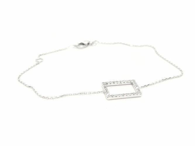 Bracelet Bracelet graphique en or blanc 18 carats et diamants 58 Facettes 579217RV