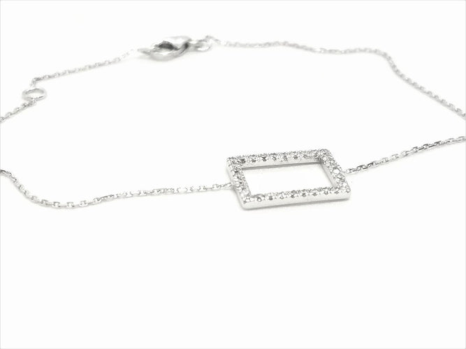 Bracelet Bracelet graphique en or blanc 18 carats et diamants 58 Facettes 579217RV