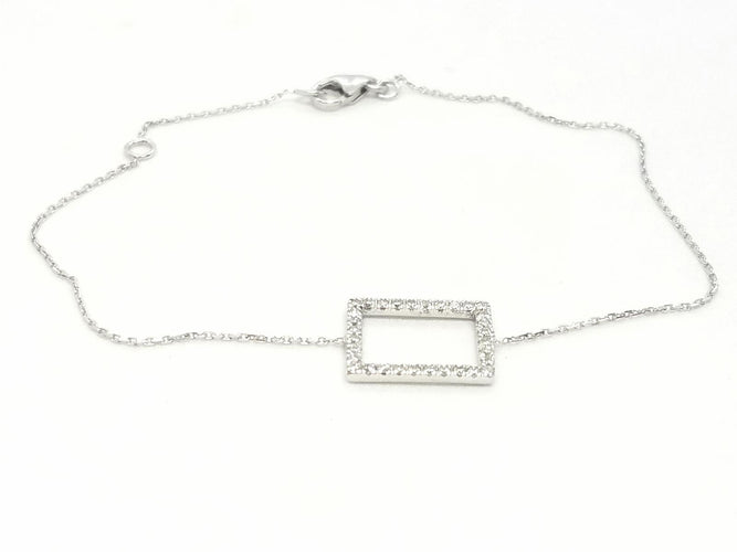 Bracelet Bracelet graphique en or blanc 18 carats et diamants 58 Facettes 579217RV