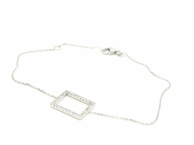 Bracelet Bracelet graphique en or blanc 18 carats et diamants 58 Facettes 579217RV