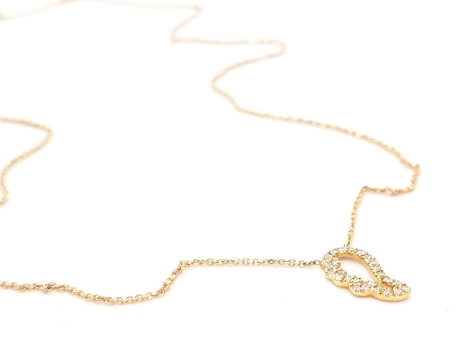 Collier Collier aile d’ange en or rose 18 carats et diamants 58 Facettes 579299RV