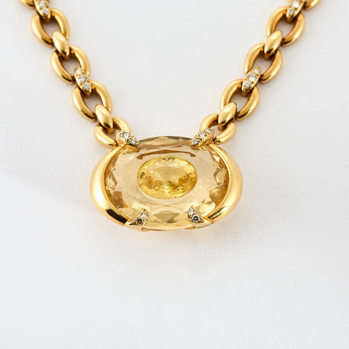 CARTIER - Sautoir Or Jaune, Citrine, Saphir Jaune, Diamants 58 Facettes