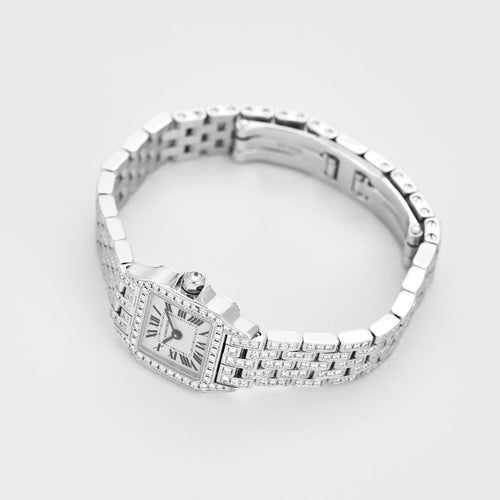 Montre CARTIER - Montre Modèle Santos Demoiselle - en or blanc et diamants 58 Facettes DV0618-1
