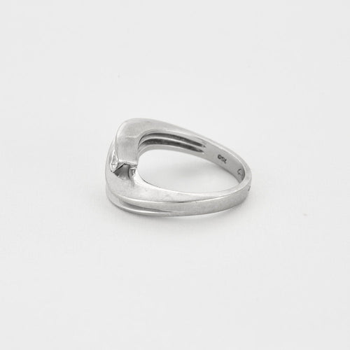 Bague 54 Bague jonc or gris 2 diamants 58 Facettes GU61