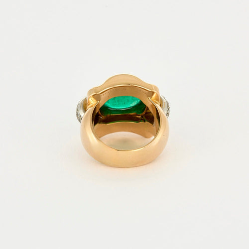 MELLERIO DITS MELLER - Bague Tank Or Jaune, Diamants, Emeraude 58 Facettes