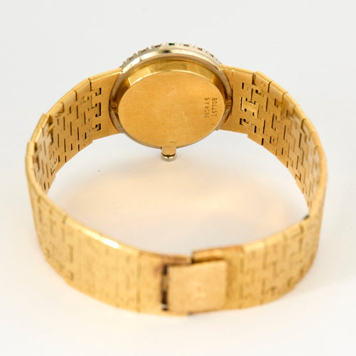 PIAGET - Extraplate Joaillerie - Montre de dame Or Jaune, Jadeite, Diamants, Emeraudes 58 Facettes
