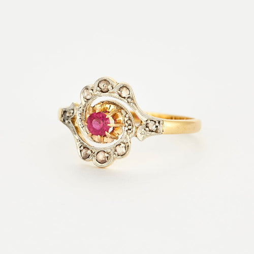 Bague 58 Bague Tourbillon - Rubis synthétique et diamants 58 Facettes DV0608-1