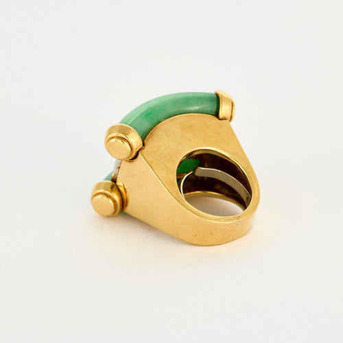 DAVID WEBB - Bague cocktail Or Jaune Jade et Diamants 58 Facettes