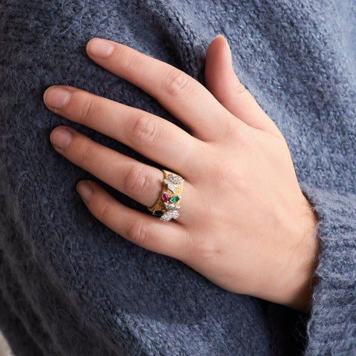 Prsten 53 Prsten jonc "Butterfly" od žutog zlata 18k i dijamanata 58 Facettes BO/230098