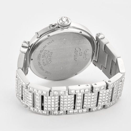 CARTIER - Pasha - Montre Or Blanc et Diamants 58 Facettes