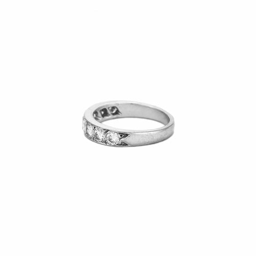 Bague 52.5 Bague alliance demi-tour en or blanc 18k et diamants 58 Facettes BO/240003/