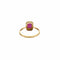 Bague 57 Bague octogonale sertie d’une pierre fuchsia en or jaune 18 carats 58 Facettes BO/230127