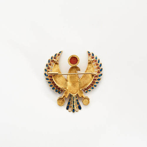 Broche Broche motif égyptien en or jaune et émail 58 Facettes LF4