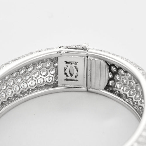CARTIER - Exceptionnel bracelet jonc en platine et diamants 58 Facettes