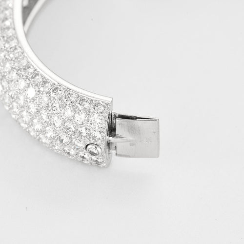 CARTIER - Exceptionnel bracelet jonc en platine et diamants 58 Facettes