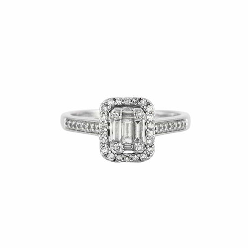 Bague 50 Bague - Bague sertie de diamants en or blanc 18k 58 Facettes BO/230043/