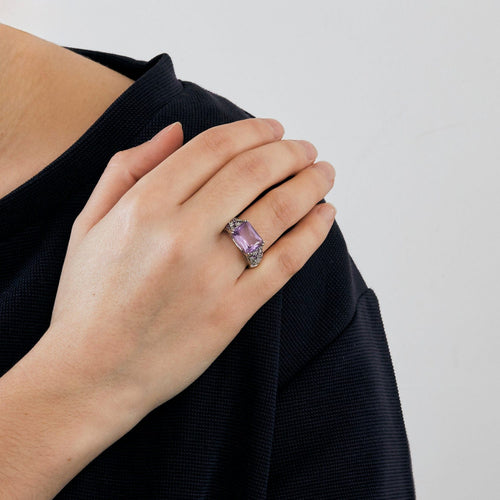 Bague 55 Mauboussin - Ma princesse d'amour - or gris et améthystes 58 Facettes DV0599-2