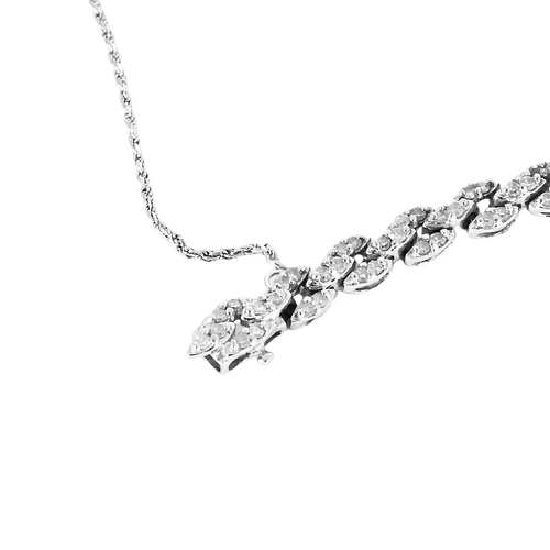 Bracelet Bracelet maillons navette sertis de diamants en or blanc 58 Facettes BO/250017 NSS