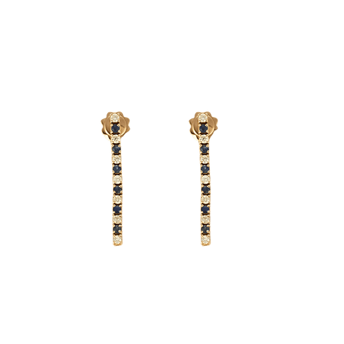 Boucles d'oreilles Boucles d'oreilles pendantes en or jaune 18k et saphirs, diamants 58 Facettes BO/250013