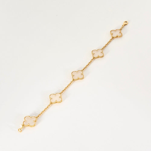 Bracelet VAN CLEEF & ARPELS - ALHAMBRA - Rare Bracelet en or jaune et cristal de roche. 58 Facettes 58FC3