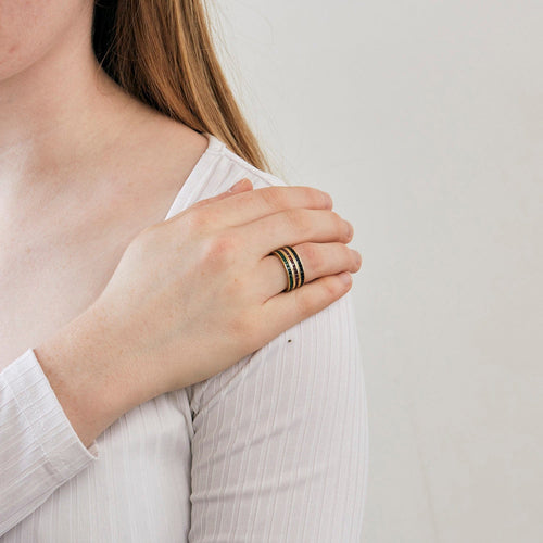 Bague 53 3 Alliances tour complet Saphirs Emeraudes Rubis 58 Facettes 230425