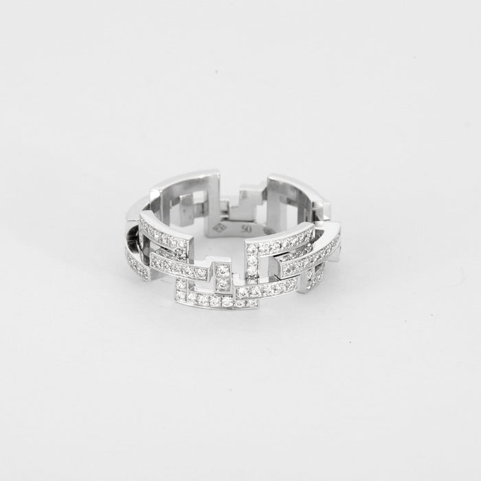 50 MELLERIO - Graphic - bague or blanc et diamants 58 Facettes J1WG470-DD50