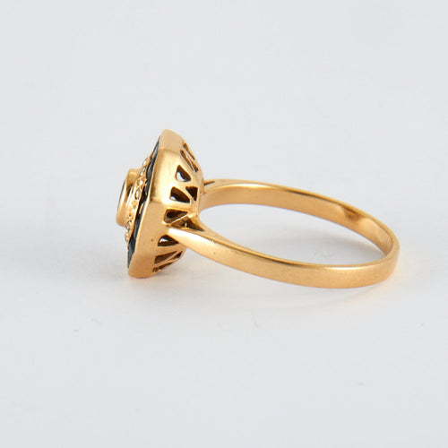 Bague Bague Style Art Déco en or jaune, saphir 58 Facettes 527