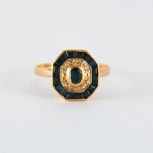 Bague Bague Style Art Déco en or jaune, saphir 58 Facettes 527