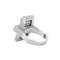 Bague 63 Bague rectangle pavée en or blanc 18k et diamants 58 Facettes BO/230027 RIV