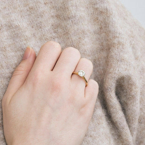 Yüzük 54 Yüzük Tektaş 18 ayar sarı altın ve 2 karat pırlanta 58 Facettes BO/240043 NSS