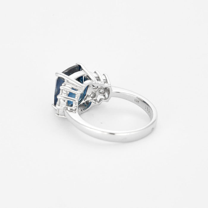 Bague 54 Bague or blanc, saphir et diamants 58 Facettes DV0671-17-54-3