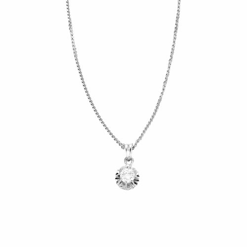 Collier Collier pendentif en or blanc 18k et diamant 0,50 ct 58 Facettes BO/24009