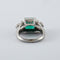 Bague 53 Bague Rétro Platine Emeraude et Diamants 58 Facettes