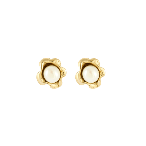 Boucles d'oreilles Boucles d'oreilles motif floral en or jaune et perle 58 Facettes BO/230141