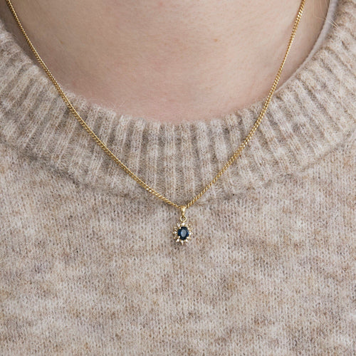 Collier Collier « Marguerite » en or jaune 18 carats, saphir et diamants 58 Facettes BO/240044 NSS