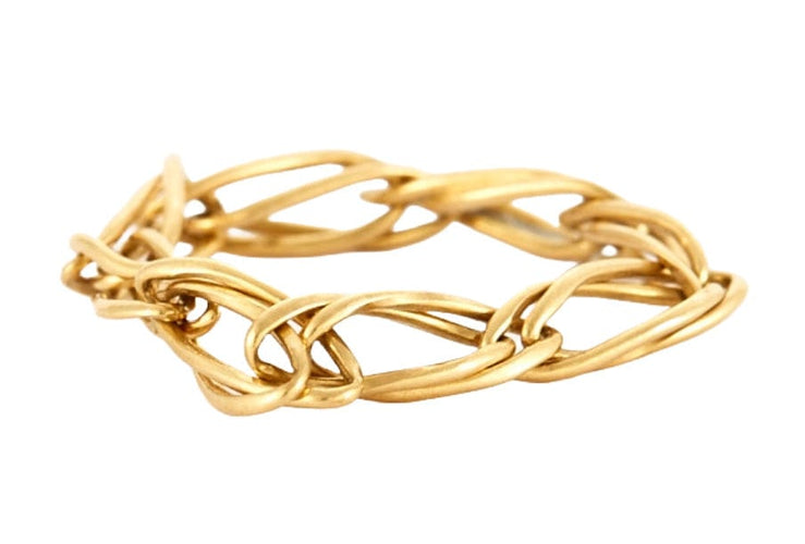 Bague 54 Bague chaîne souple en or jaune 750 58 Facettes BO/230122