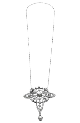 Collier Collier "Iris" ajouré à décor floral en platine et diamants 58 Facettes BO/230021/