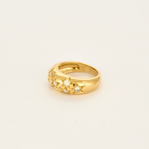 Bague 53 Bague jonc constellation en or jaune 18 carats et diamants 58 Facettes