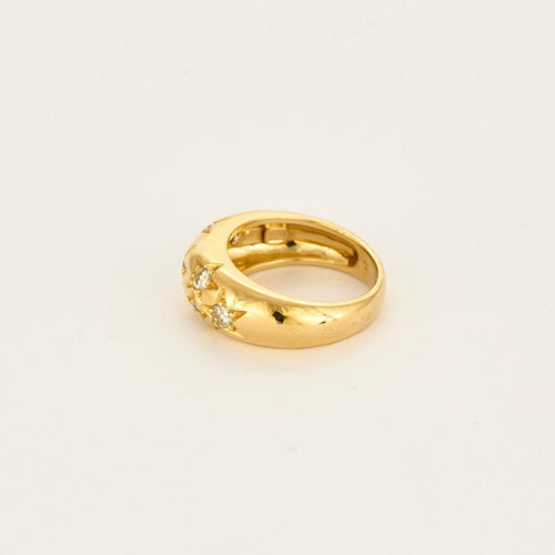 Bague 53 Bague jonc constellation en or jaune 18 carats et diamants 58 Facettes