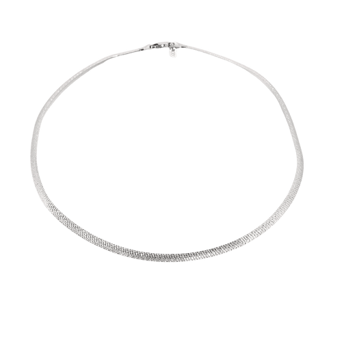 Collier Collier maille oméga réversible en or jaune et or blanc 58 Facettes BO/250006