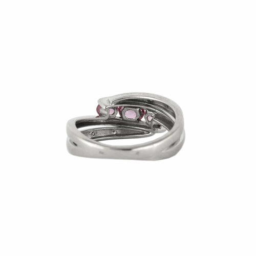 Bague 51 Bague Dimona en or blanc 18k, saphirs roses et diamants 58 Facettes BO/230063