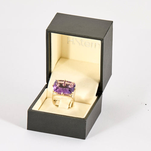 Bague 48 H STERN -SUNRISE- Bague en or jaune, améthyste, diamant et saphir 58 Facettes DV0814-2-48-2