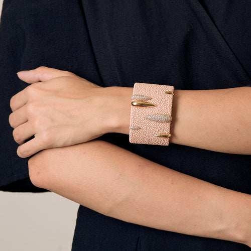 De Grisogono - Brățară în piele galbenă din aur și diamante din piele și diamante