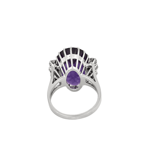 Bague 50 Bague sertie d’améthyste en or blanc 18k et diamants 58 Facettes BO/250006/